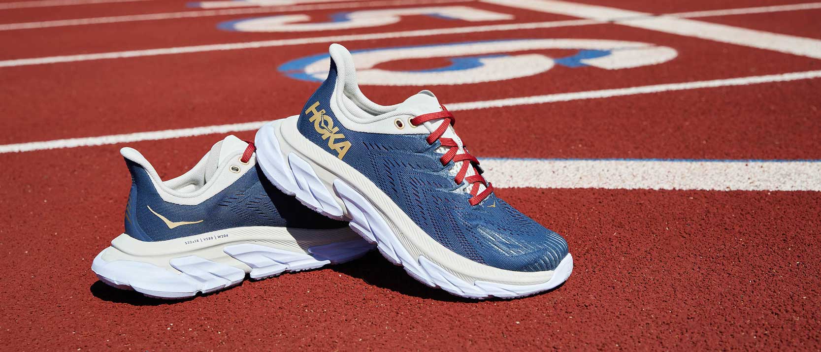 Strasbourg, France - August 2023 : Blue Hoka running shoes shoe box on  white background. Cushioned sneakers new technolgy for sport Stock Photo -  Alamy